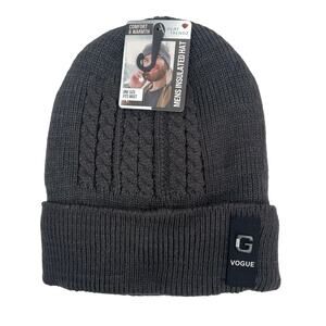 HEAT TRENDZ Winter Hat Mens One Size Fits Most Gray Acrylic Polyester NWT Vogue